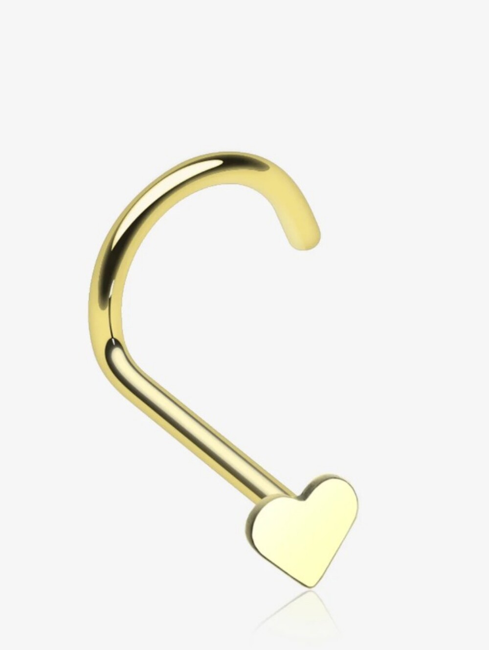 Golden Heart Nose Screw Ring